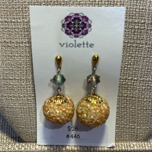 Unique Vintage Beaded Earrings #446 Handmade by Violette Grace